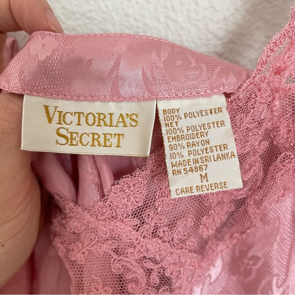 Vintage Gold Label Victoria's Secret Barbiecore Lace Babydoll Slip Dress Size M - Picture 6 of 13